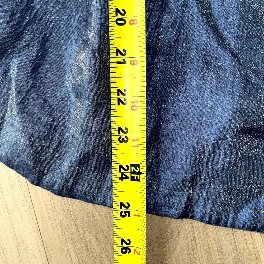 Alex Evenings Button Up Jacket Tie Belt L Blue Shimmer Formal  Evening Wedding - Picture 12 of 13